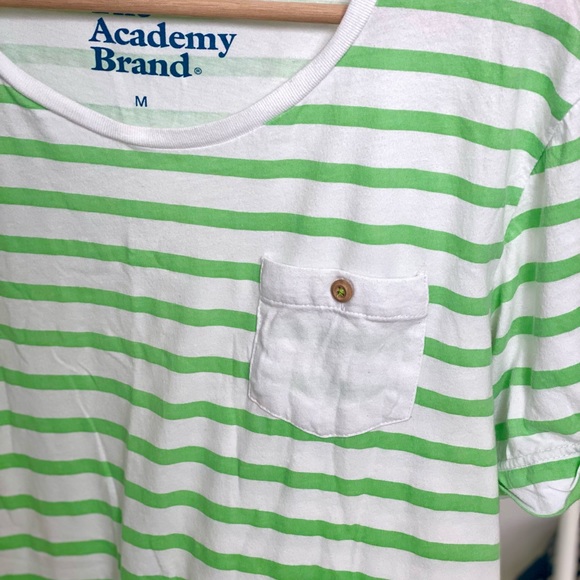 Men’s Academy Brand T-Shirt, Medium, Green pinstripe - Picture 4 of 5